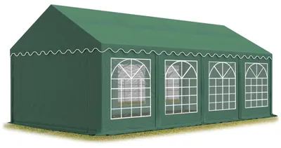 Produktbild von TOOLPORT Partyzelt Festzelt 4x8 m Garten-Pavillon PVC Plane 700 N in dunkelgrün Wasserdicht