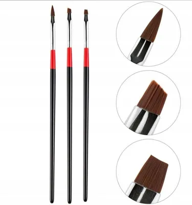 Produktbild von 3er Set Gel Acryl Polygel Nail Art Pinsel