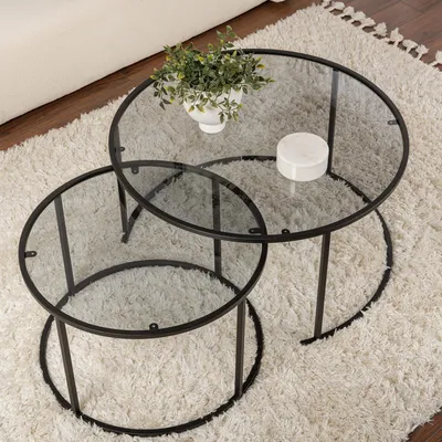 Immagine prodotto di Lambrugo - Tavolino da Salotto, 60x60x39h cm Nero, Modulabile