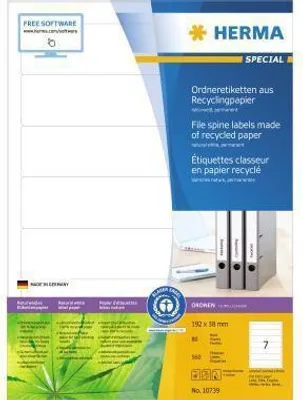 Produktbild von HERMA 10739, Weiß, Selbstklebendes Druckeretikett, Gestanztes Etikett, Papier, Laser/Inkjet, Permanent