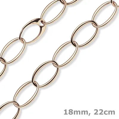 Produktbild von 18mm Weit-Anker-Armband Armkette Armschmuck aus 585 Gold Rotgold oval 22cm