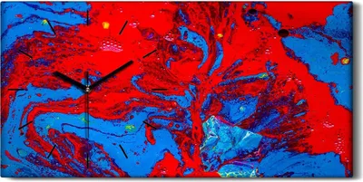 Produktbild von Wohnzimmer-Bild Leinwand Uhr Geräuschlos 60x30 Malerei Abstrakte Kunst - schwarze Hände