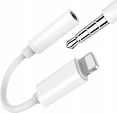 Image de Adaptateur LIGHTING MINI jack 3,5 mm pour iPhone 7, 8 et 11, blanc