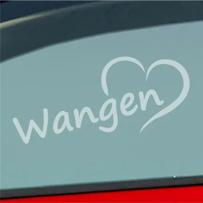 Produktbild von Auto Aufkleber Wangen Herz Stadt City Liebe Love Heimat 18,5x8 cm Milchglas Sticker Heckscheibenaufkleber