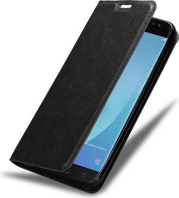 Produktbild von Cadorabo Hülle für Samsung Galaxy J7 2018 Schutz Hülle in Schwarz Handyhülle Etui Case Cover Magnetverschluss