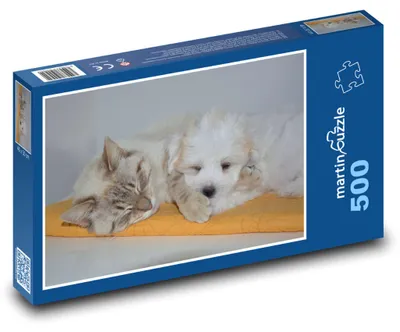 Obrázek produktu pro martinpuzzle - Puzzle 500 - Spící kočka a štěně