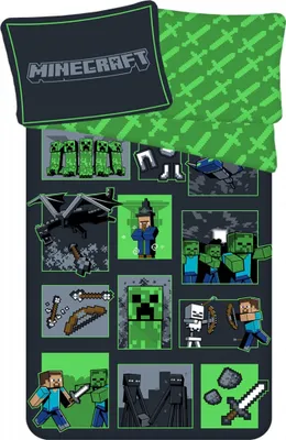 Produktbild von Leinen Minecraft Überlebensmodus 140x200,70x90 cm