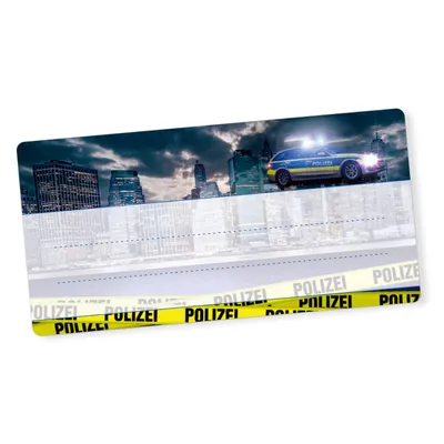 Produktbild von itenga 40x Buchetiketten Polizei 9x4,5cm Namensetiketten Heftetiketten Schuletiketten