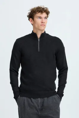 Obrázek produktu pro Casual Friday CFHEINE pánský pletený svetr s polozipem, svetr typu troyer, hrubý úplet, směs vlny, regular fit