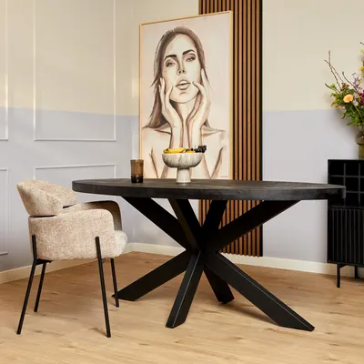 Produktbild von Esstisch Denver Black | Ovaal | 160 cm