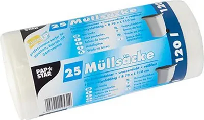 Produktbild von STARPAK Müllsäcke HDPE 120 Liter transparent 25 Säcke