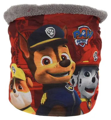 Zdjęcie produktu dla Paw Patrol Chase Marshall & Rubble szalik tuba szalik pętla czerwono-jasnoszary