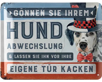 Produktbild von LANOLU Schild Hunde kacken verboten, lustiges hier ist kein Hundeklo Schild Metall, Blechschild mit Spruch Gönnen Sie Ihrem Hund, 15x20cm
