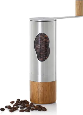 Obrázek produktu pro Mlýnek na kávu Mrs. Bean, 0,62 l, stříbrný, nerezová ocel/akátové dřevo - AdHoc