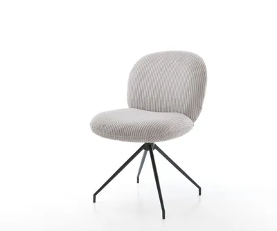 Produktbild von DELIFE Drehstuhl Nube-Flex Cord Silbergrau Kreuzgestell konisch Schwarz 180° drehbar Taschenfederkern