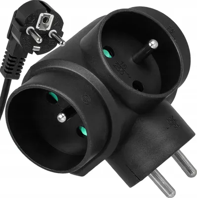 Immagine prodotto di Adattatore per presa di corrente Vayox VA0276B | 3 vie | Nero
