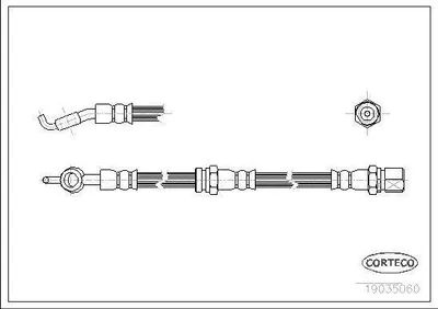 Produktbild von CORTECO 19035060 Bremsschlauch Hinten für CHEVROLET Evanda Limousine (V200) für DAEWOO NUBIRA Stufenheck (KLAN)