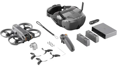 Produktbild von DJI Avata 2 Fly Smart Combo, 4 Rotoren, 48 MP, 3840 x 2160 Pixel, 27 m/s, 2150 mAh, Schwarz, Grau
