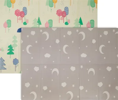 Produktbild von Relaxdays Spielmatte, faltbare Kindermatte, Wolken & Sterne, 200 x 150 cm, XPE-Schaumstoffmatte, Krabbelmatte Baby, bunt