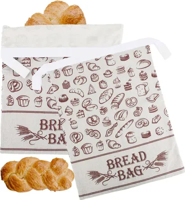 Produktbild von BOXOB 2er Set Bienenwachsbrotbeutel, Wiederverwendbare Baumwoll-Leinen Lebensmittelaufbewahrungsbeutel für Sauerteigbrot, Bienenwachstuch für Selbstgebackenes Brot, Frischhaltende Küchenutensilien