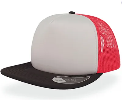 Produktbild von Atlantis SN90 | 5-Panel-Design Snap 90S Cap - PVC-Verschluss - Farbe: White/Red/Black - Größe: One Size