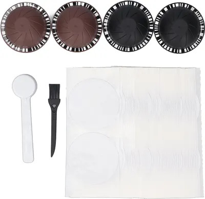 Image de 100PCS Aluminum Foil Lids Seals with 4 Reusable Coffee Capsules Plastic Refillable Coffee Pods Sticker Covers for Vertuoline Machine