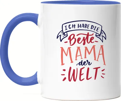 Produktbild von Ich Habe Die Beste Mama Der Welt Tasse Blau Muttertag Geschenkidee Beste Mutter Lieblingsmama
