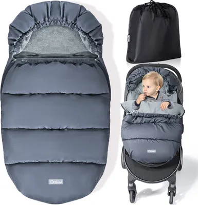 Obrázok produktu pre Fusak do kočíka sivý, polar fleece, nastaviteľná kapucňa, prateľné, pre kočík