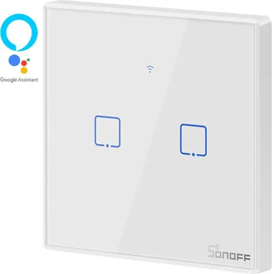 Image de Smart Switch WiFi + RF 433 Sonoff T1 EU TX (2-channel)