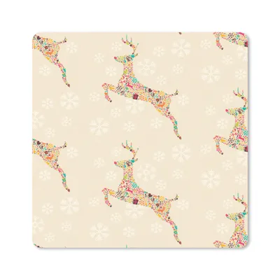 Produktbild von MuchoWow® Mauspad Mousepad Regenbogen - Rentier - Weihnachtsgeschenk - Schnittmuster - Weihnachten 20x20 cm - Mousepads - Maus Mat - Pad - Mausunterlage - Desk Mat - Bureauartikeln