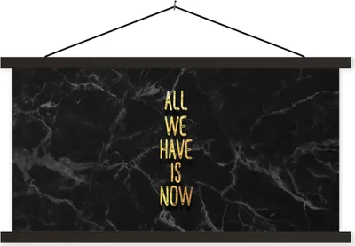 Produktbild von MuchoWow® Textilposter Zitate - Sprichwörter - Gold - Marmor 120x60 cm mit schwarzem Rahmen - Dekoration Schlafzimmer