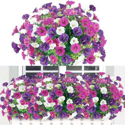 Immagine prodotto di Fiori artificiali per esterni, confezione da 6, in plastica, decorazioni per balcone