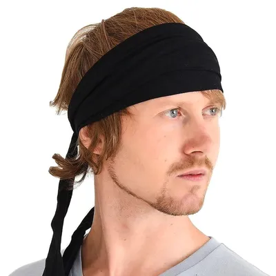 Produktbild von CHARM Stirnband Herren Bandana Kopftuch, Haarband Damen, Schwarz