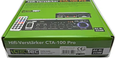 Produktbild von ChiliTec 23388 HiFi-Verstärker "CTA-100 Pro" 100W 1x Line IN, USB/SD, FB, Bluetooth