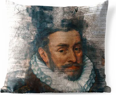 Produktbild von MuchoWow® Outdoor Kissen - Wilhelm von Oranien - Zeitungsartikel - Kunst - 50x50 cm - Wetterfest - Lounge Kissen - Komfortabel - Kissen mit Bild