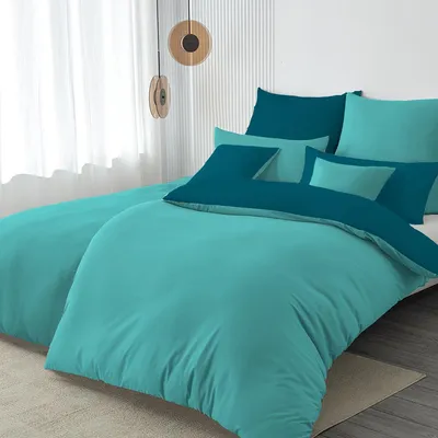 Productafbeelding van Bettenset, 135x200 cm, 4-delig, turkies/petrolkleur