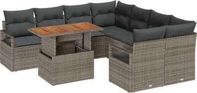 Obrázek produktu pro vidaXL Zahradní jídelní set 9 ks šedý a hnědý 100 x 55 x 73 cm