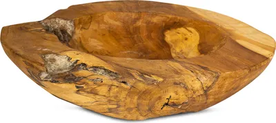 Produktbild von Schüssel Schale Teakholz 40cm Teak Massiv Holz Obstschale Holzschale Dekoschale