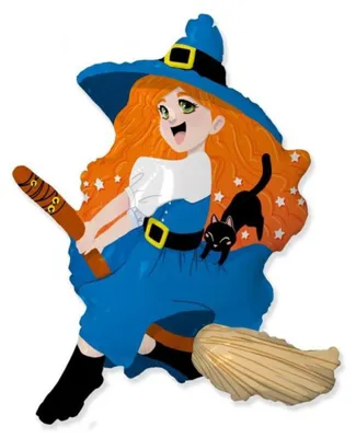 Produktbild von Hexe Broom Folienballon 104 cm