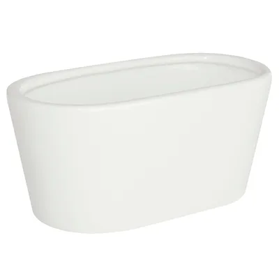 Obrázok produktu pre Keramický kvetináč Biela oválna miska 19,5 cm kvetináč