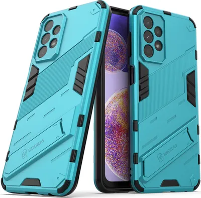 Produktbild von Armor Hülle für Samsung Galaxy A23 5G/4G, Hybrid PC TPU Bumper Stoßfestes Schutzhülle mit Standfunktion Blau