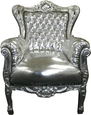 Produktbild von Barock Kinder Sessel Silber/Silber - Tron