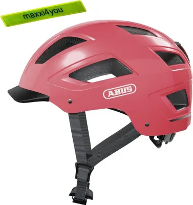 Obrázok produktu pre Cyklistická prilba Abus Hyban 2.0 ružová veľkosť M (52-58 cm) vrátane reflexnej pásky maxxi4you