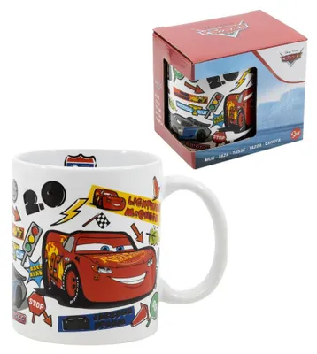 Image de Tasse en céramique Disney Cars, modèle "Tasse", 325 ml, idéale pour le petit-déjeuner des enfants