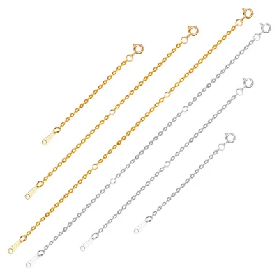 Kettenverlängerungen 6 Stück, 3 Größen, Silber/Gold, Edelstahl