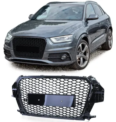 Kühlergrill Sportgrill Waben Gitter Schwarz Glanz für Audi Q3 8U ab 2011-2015 – Produktansicht