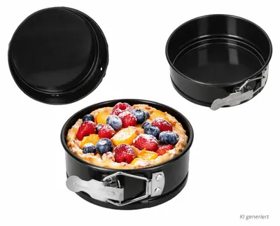 Obrázek produktu pro Sada 3 ks mini kulatých odnímatelných forem na pečení, Ø 12,5 cm, na dorty, do horkovzdušné fritézy a trouby