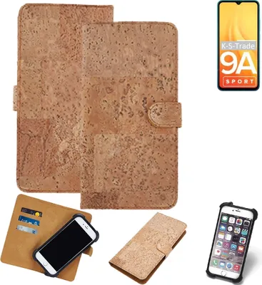 Produktbild von K-S-Trade Hülle kompatibel mit Xiaomi Redmi 9A Sport  Kork Handyhülle Cover  Schutzhülle TPU Case Bumper in Hellbraun, (1x)