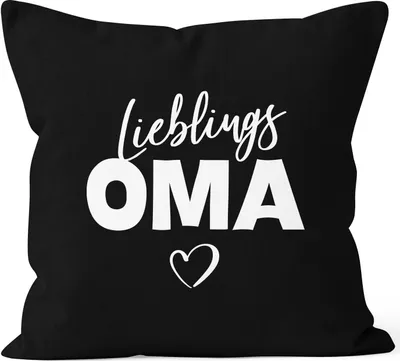 Produktbild von Lieblings-Oma Kissen-Bezug Geschenk MoonWorks® schwarz unisize