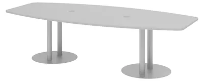 Produktbild von bümö Konferenztisch mittel KT28 - Nachbildung: Grau, tischfuss: Säule in Silber